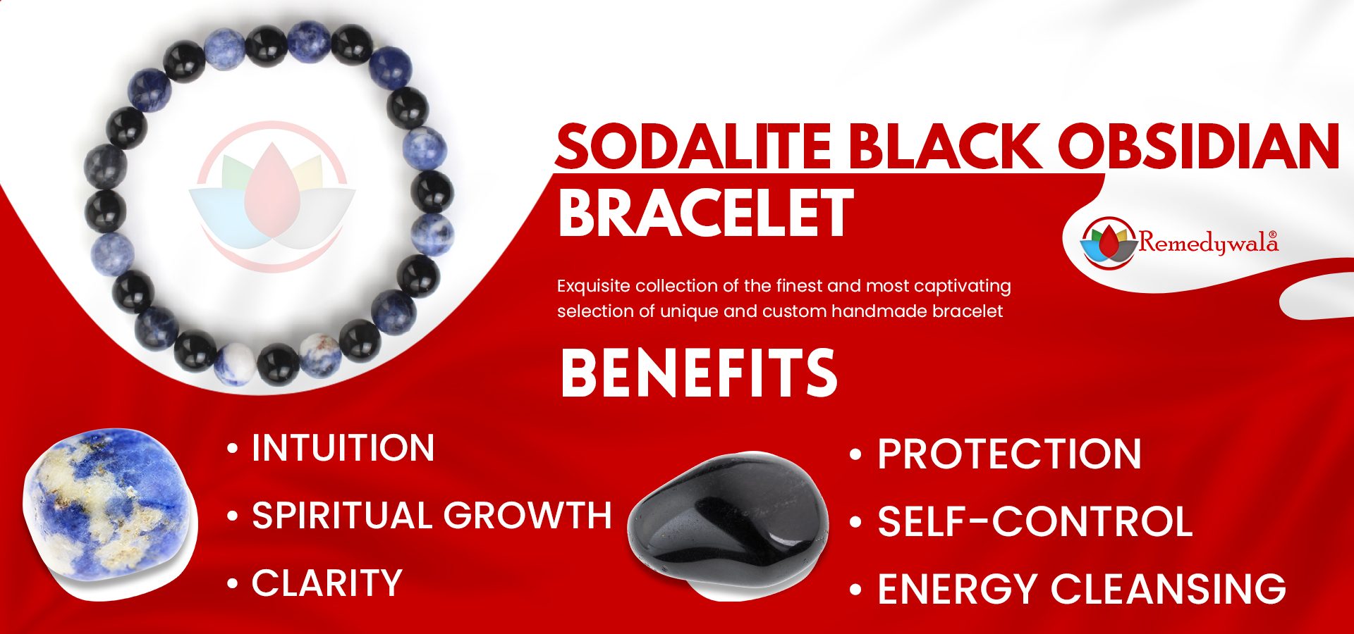 Sodalite Black Obsidian Combination Bracelet 8mm Sodalite Black Obsidian Combination Bracelet 8mm