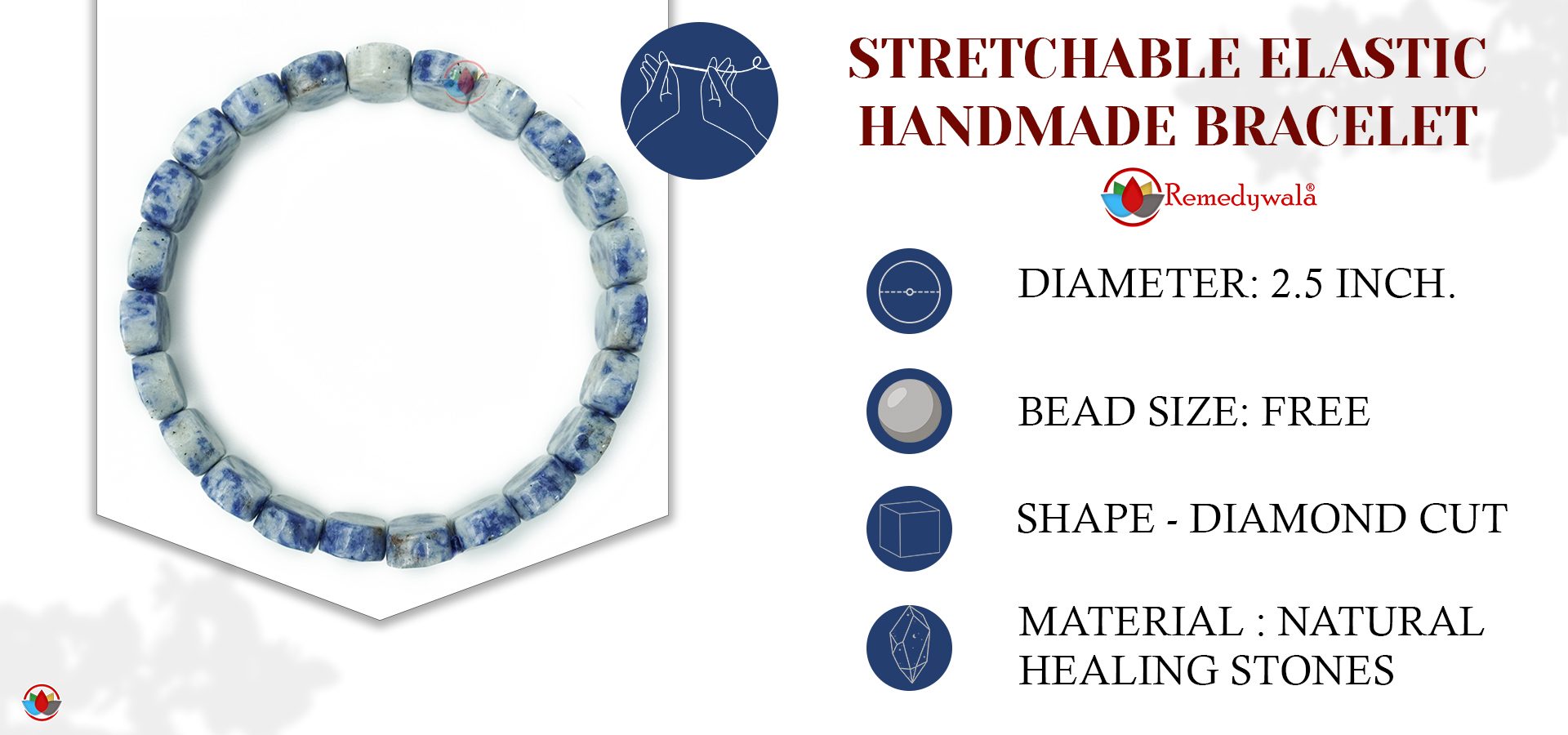 Sodalite Bracelet (Diamond Cut Tumble) Sodalite Bracelet (Diamond Cut Tumble)