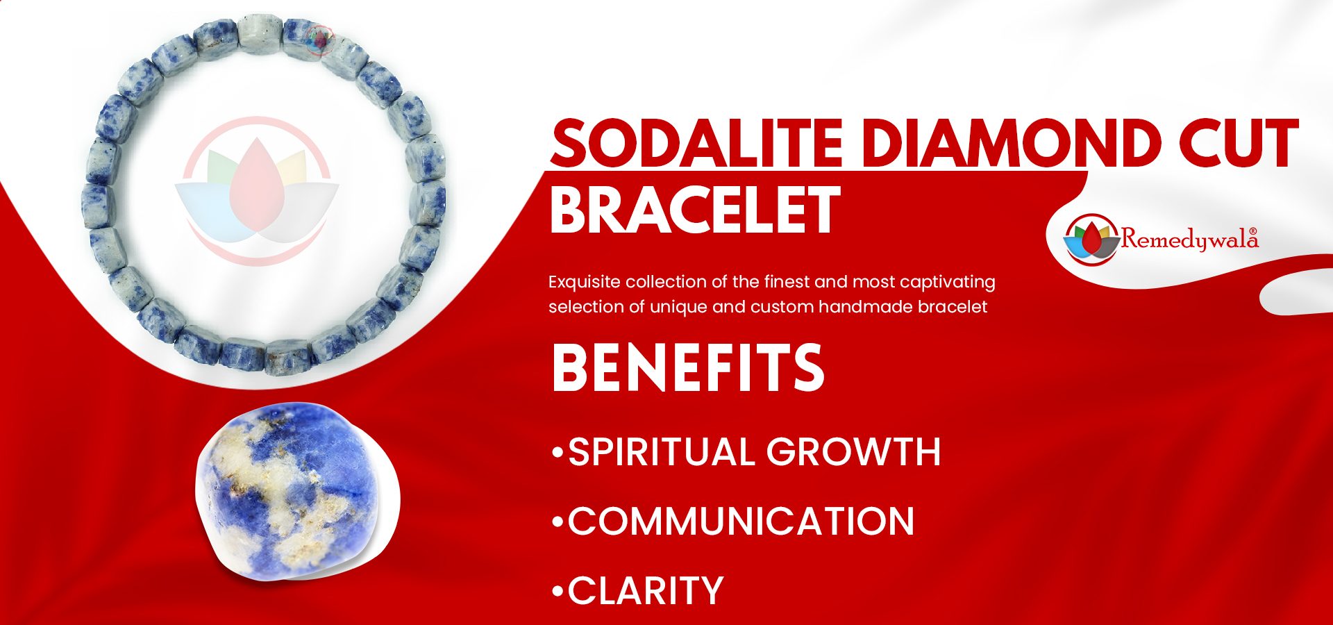 Sodalite Bracelet (Diamond Cut Tumble) Sodalite Bracelet (Diamond Cut Tumble)