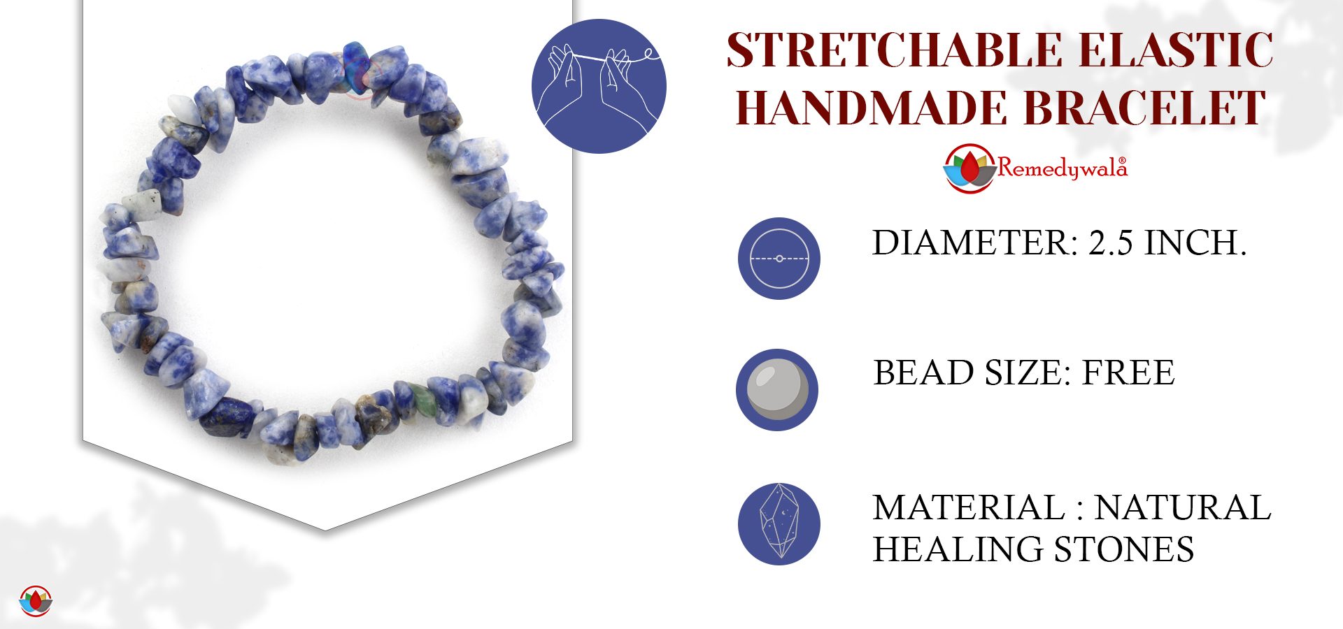 Sodalite Chips Stone Bracelet Sodalite Chips Stone Bracelet