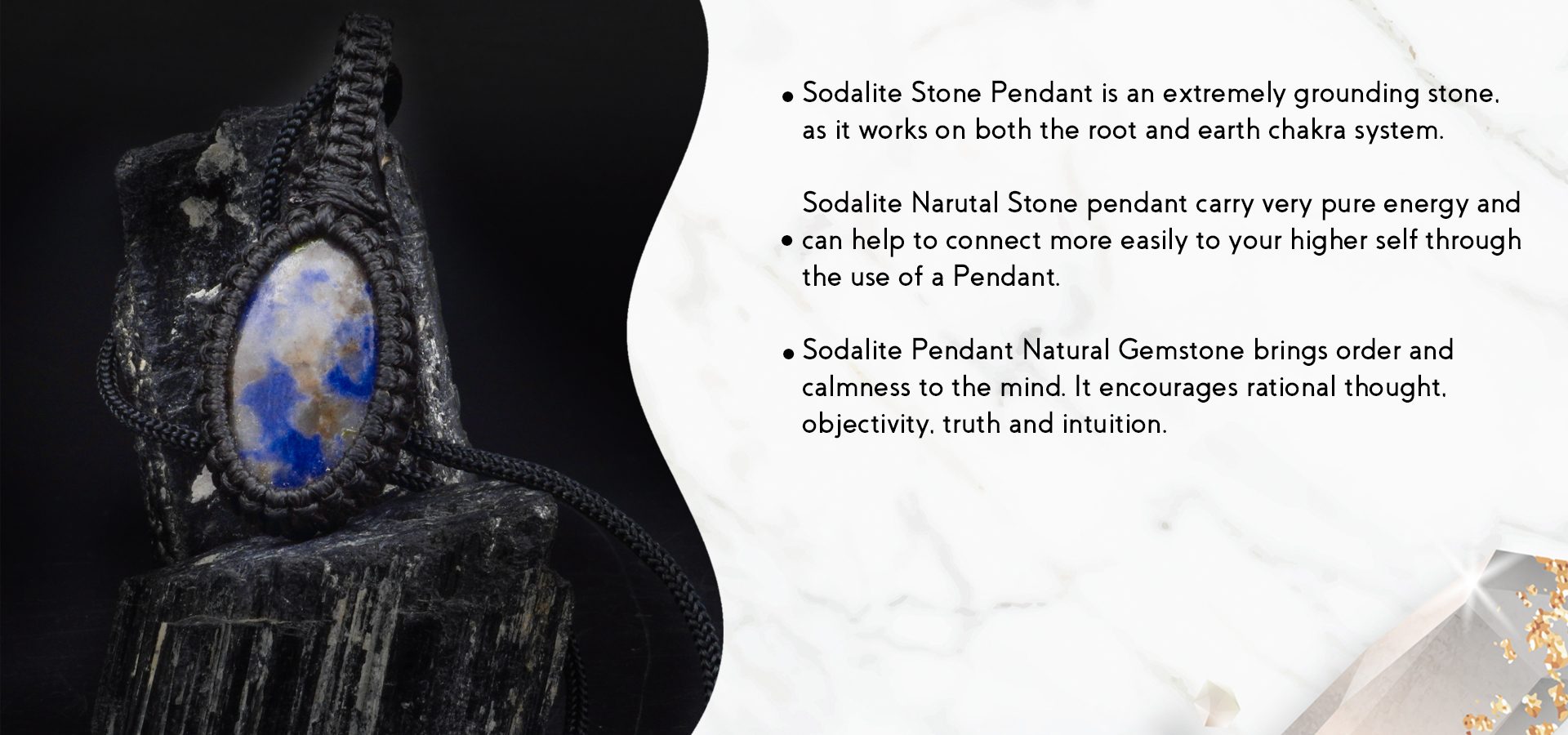 Sodalite Macrame Pendant Sodalite Macrame Pendant