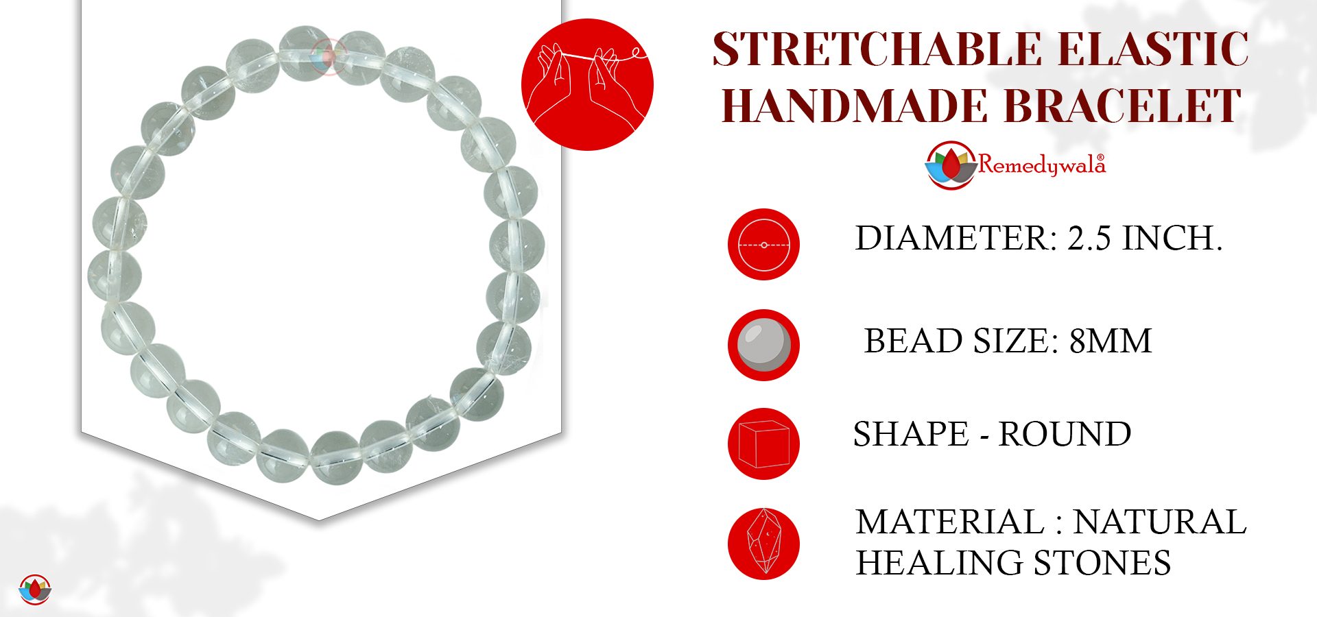 Sphatik Crystal Clear Quartz Bracelet 8mm Sphatik Crystal Clear Quartz Bracelet 8mm