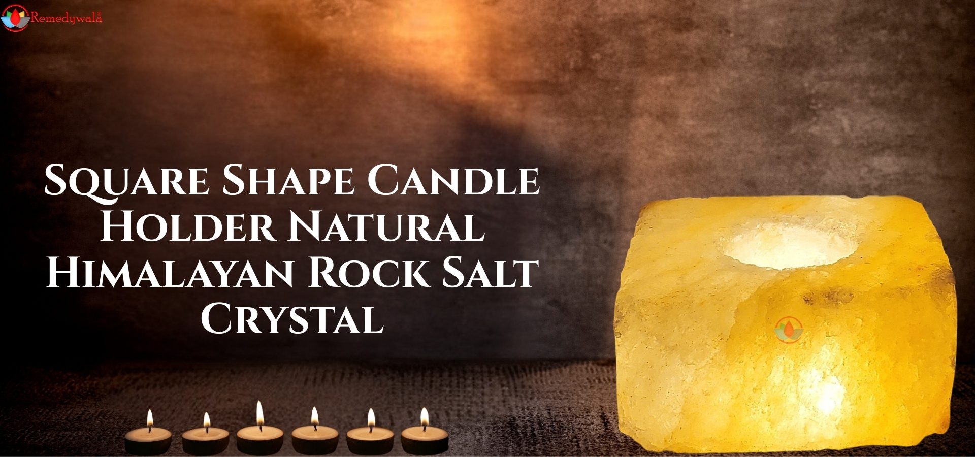 Square Shape Candle Holder Natural Himalayan Rock Salt Crystal (1)