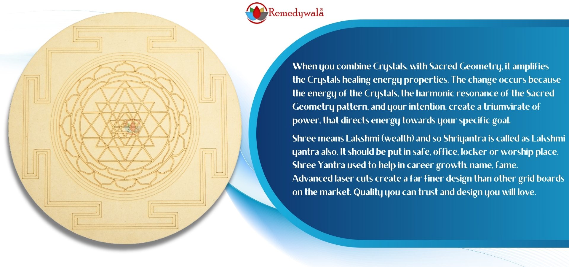 Sri Yantra Sacred Geometry Wooden Grid Plate (12 Inch Approx) (3)