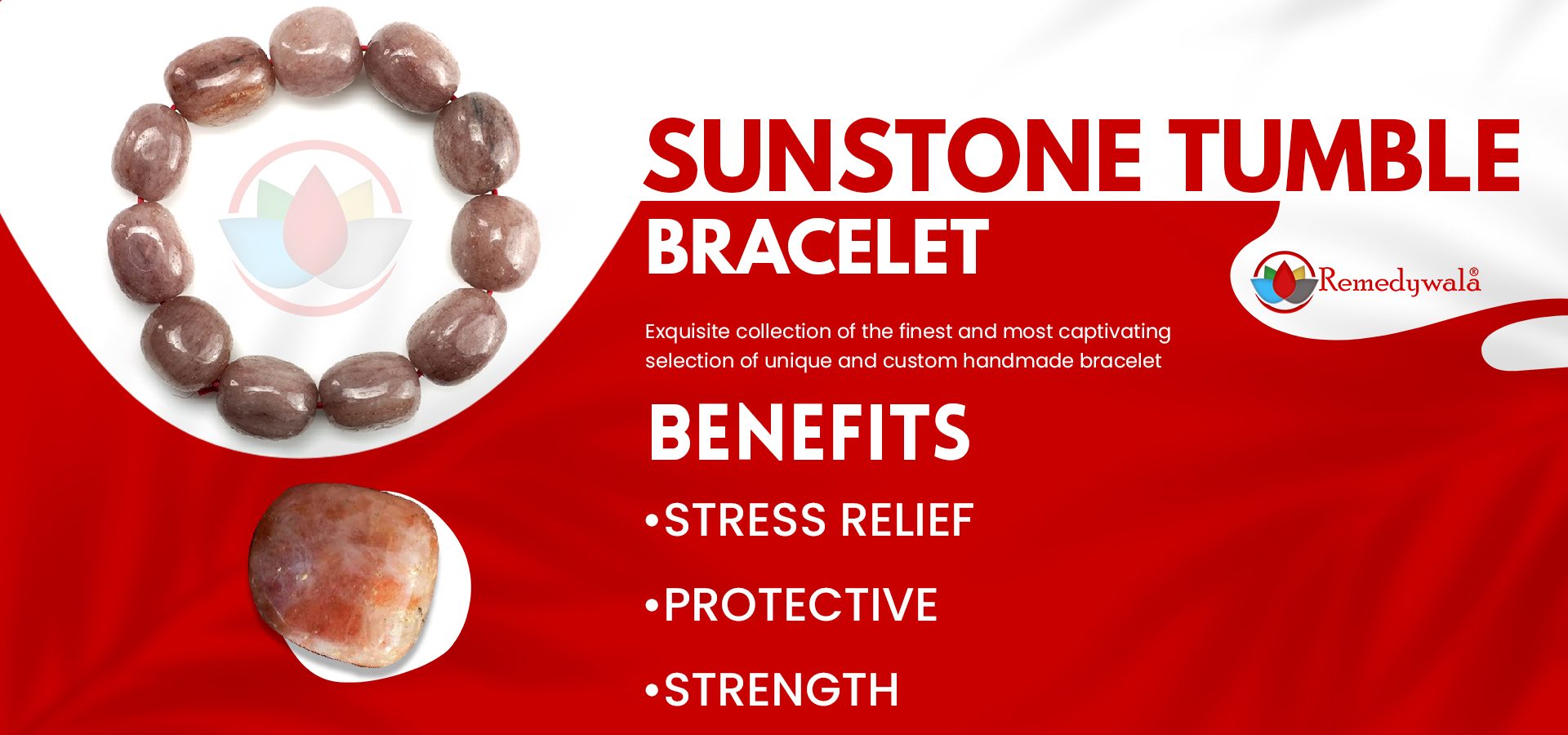 Sunstone Tumble Stone Bracelet