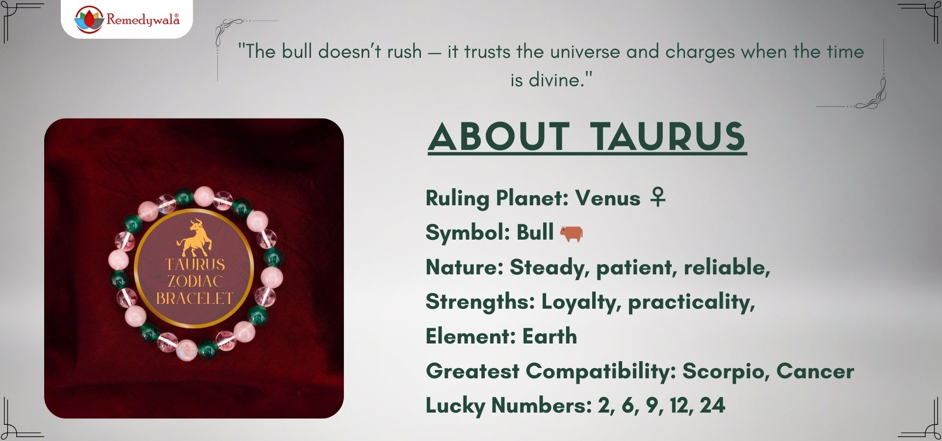 TAURUS ZODIAC BRACELET