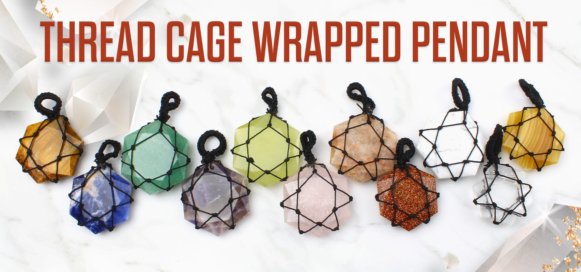 Thread Cage Wrapped Pendant