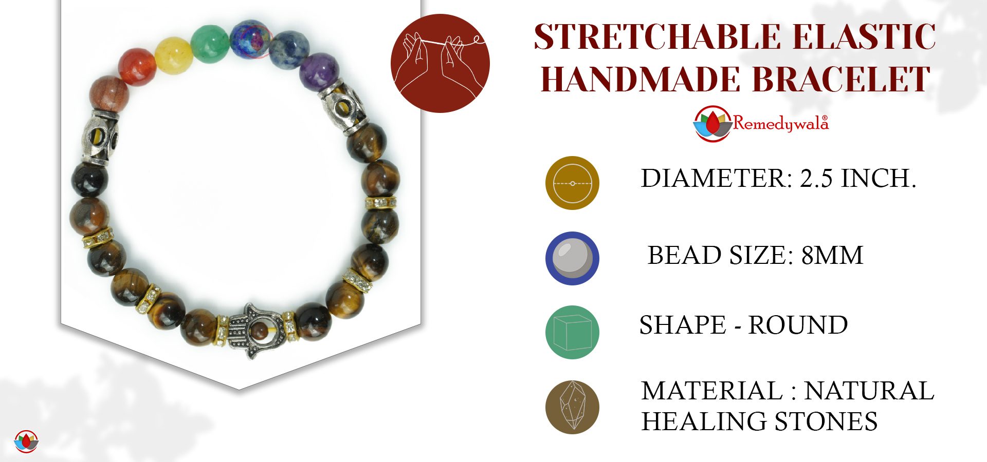 Tiger Eye 7 Chakra Multicolor Bracelet Tiger Eye 7 Chakra Multicolor Bracelet
