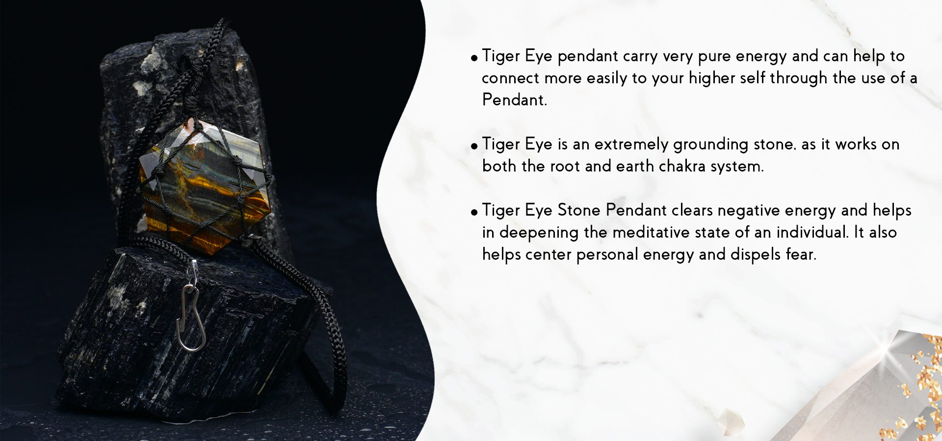 Tiger Eye Thread Cage Wrapped Pendant