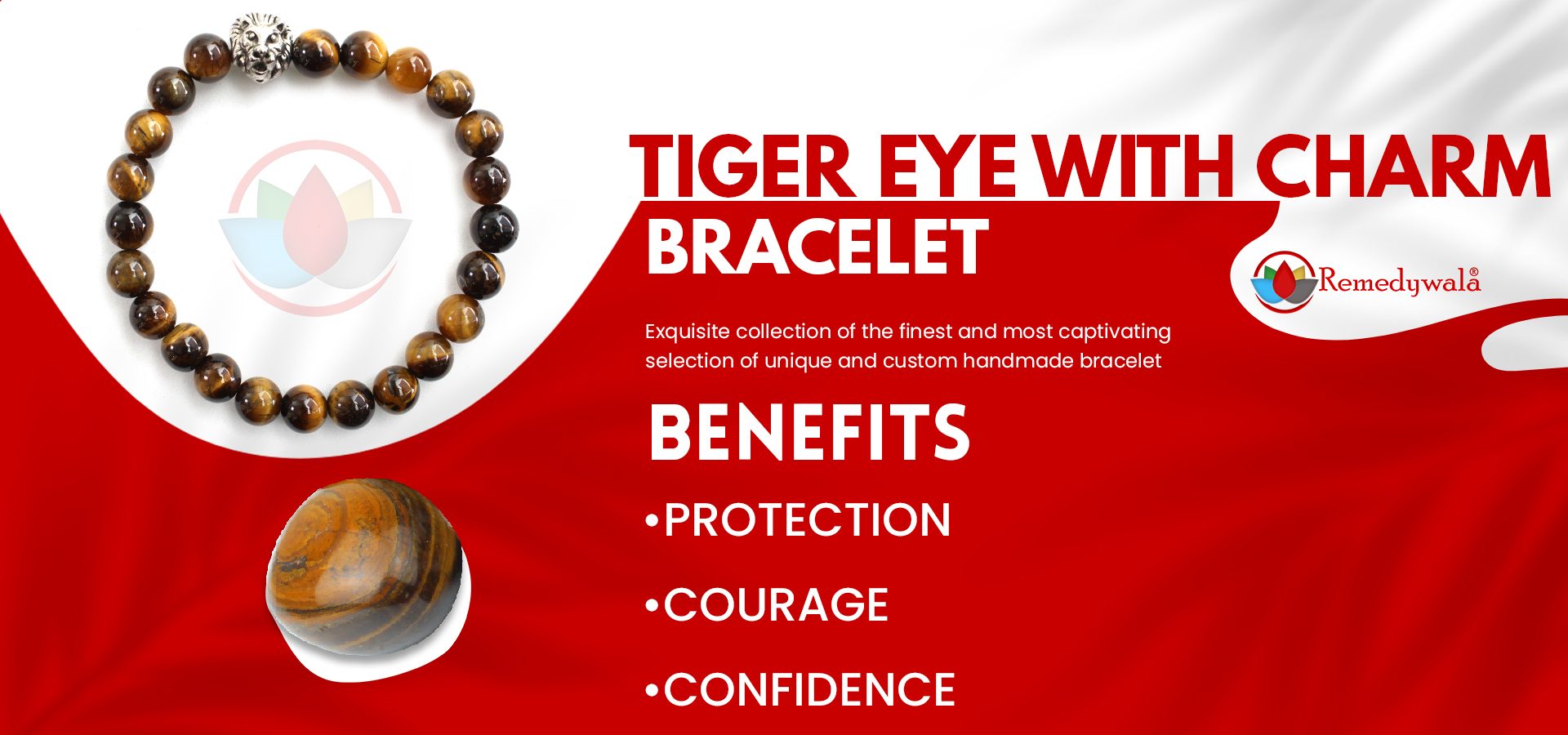 Tiger Eye with Charm Bracelet 8mm