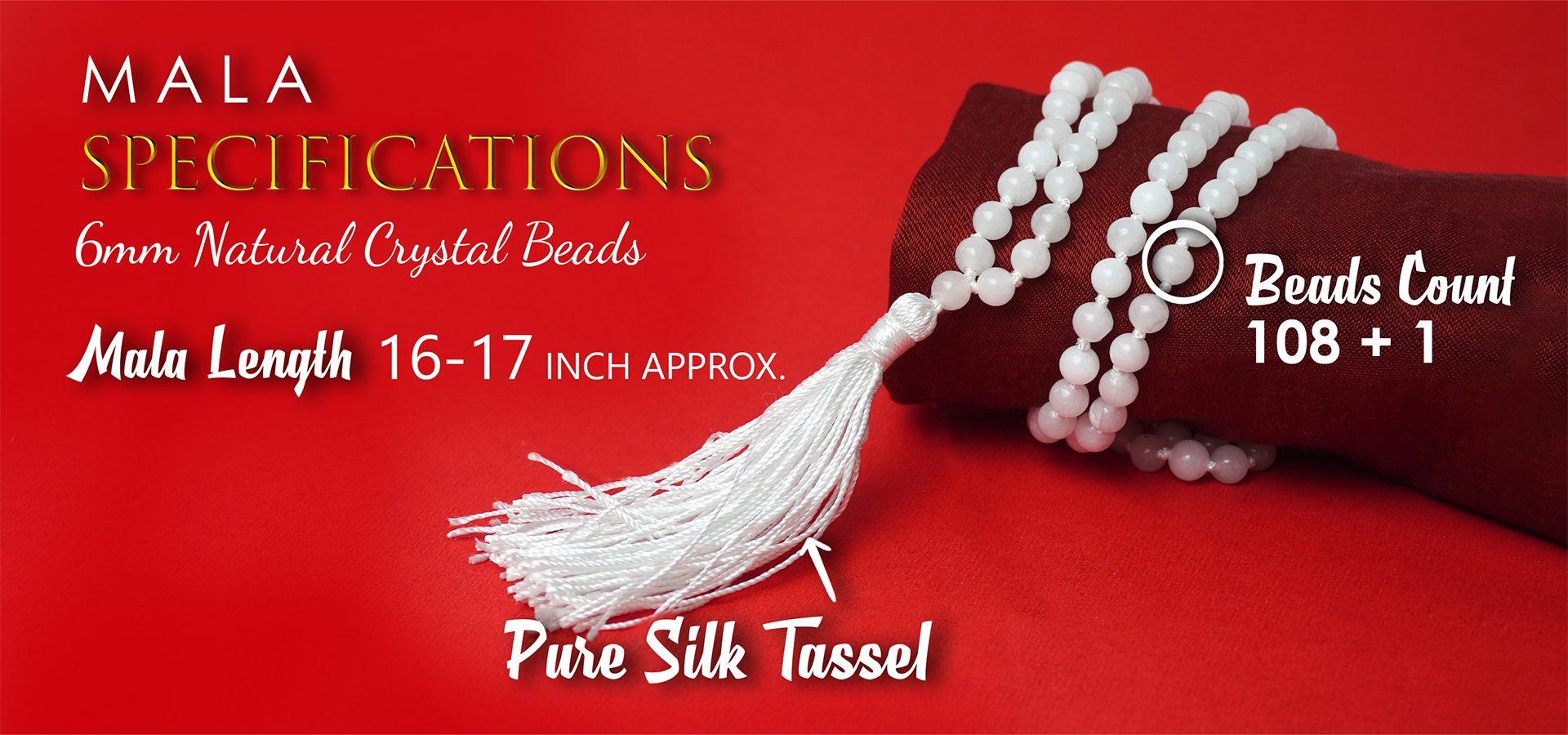 White Agate 6mm Mala