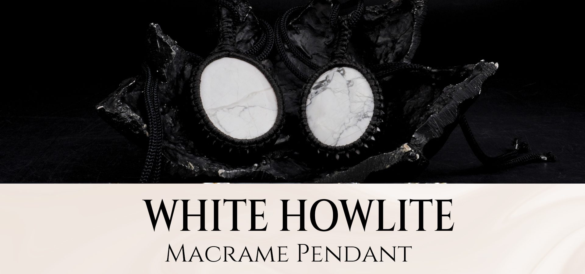 White Howlite Macrame Pendant White Howlite Macrame Pendant