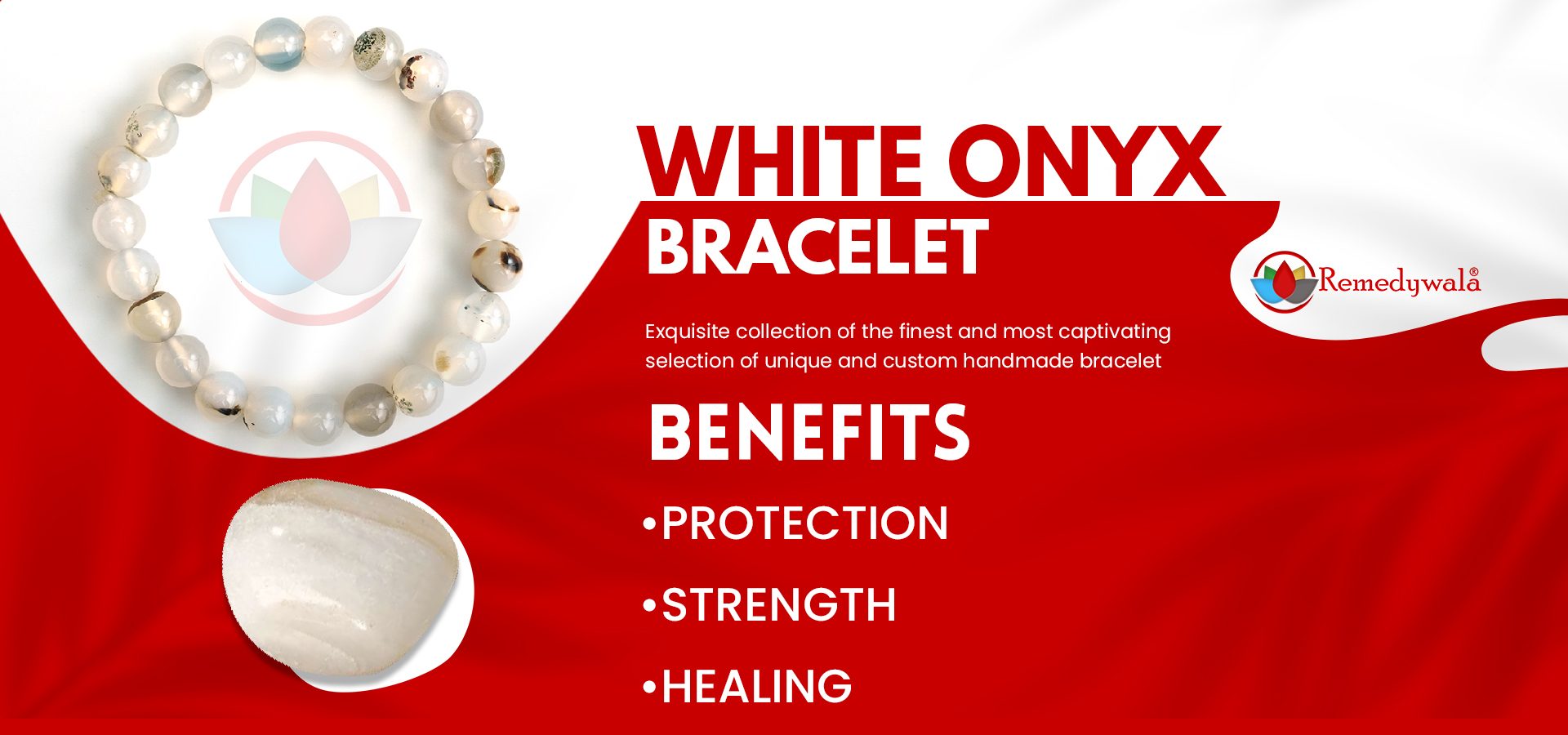 White Onyx Bracelet 8mm White Onyx Bracelet 8mm
