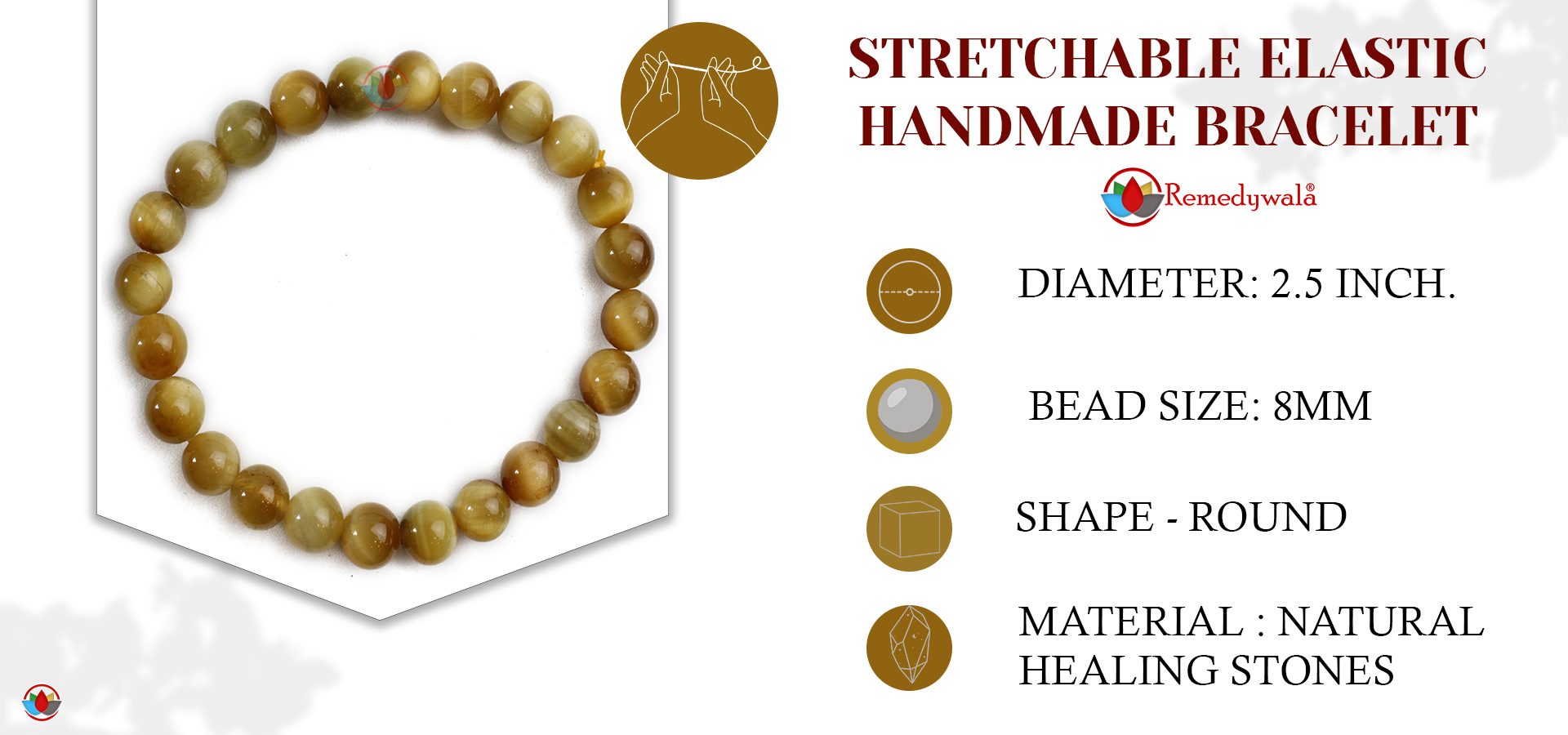 Yellow Cats Eye Bracelet 8mm Yellow Cats Eye Bracelet 8mm
