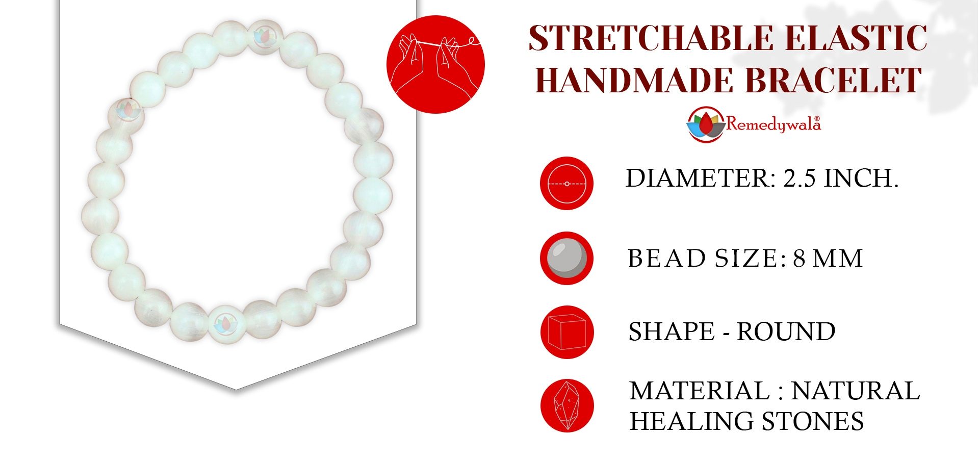 Selenite Bracelet 8mm Selenite Bracelet 8mm